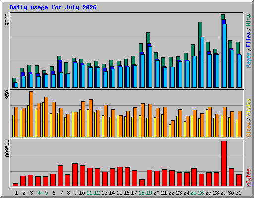 Daily usage for July 2026