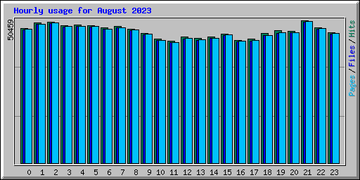 Hourly usage for August 2023