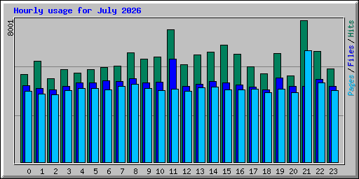 Hourly usage for July 2026